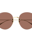 Round-frame sunglasses with chain
