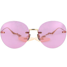 Cargar imagen en el visor de la galería, Round-frame sunglasses with heart charms
