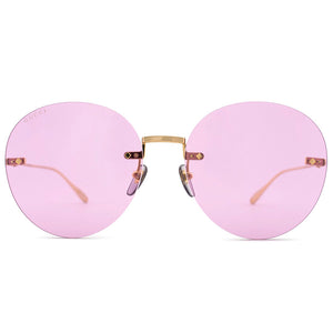 Round-frame sunglasses with heart charms